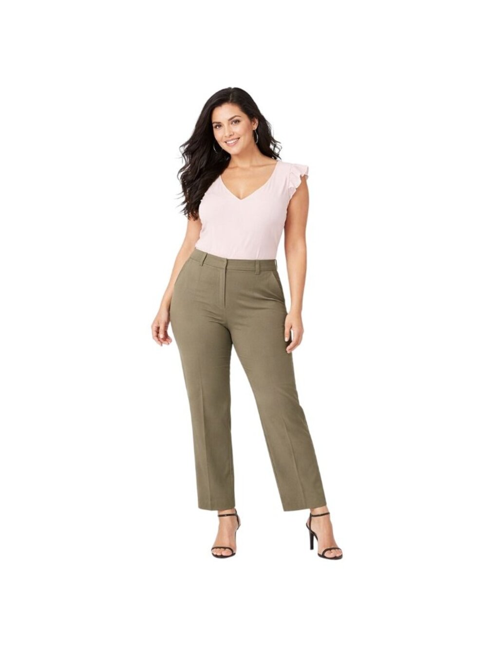 Atelier & Other Stories Size 14 Olive Green Trousers Polyester Blend